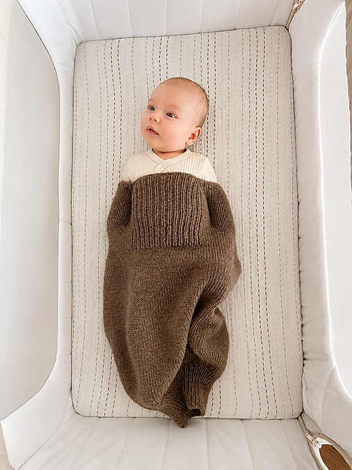 Detský textil - Ručne pletený merino spací vak / ulitka pre bábätko - 18340094_