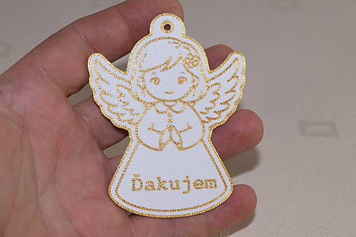 Dekorácie - Anjelik s "Ďakujem" na prvé sväté prijímanie - 18340426_