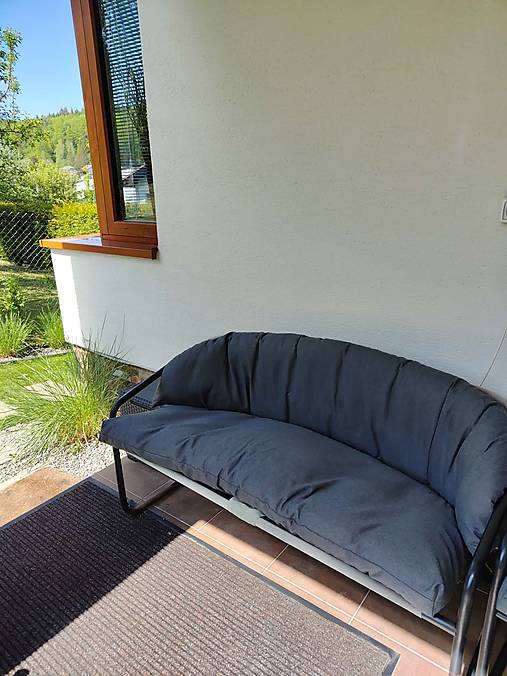 Textil - Renovácia na zakázku záhradné sedenie, vankúše  Outdoor antracit - 18341922_