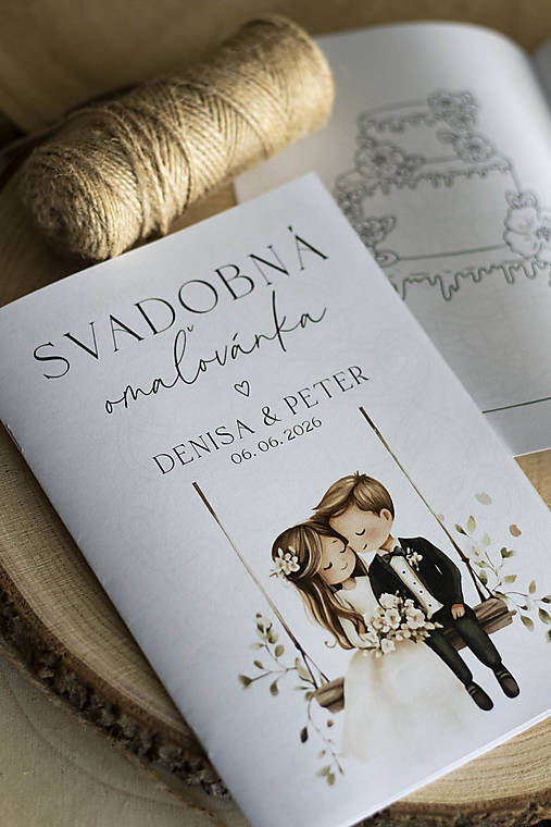 Papiernictvo - Svadobná omaľovánka - Postavičky a hojdačka ❤ - 18341815_