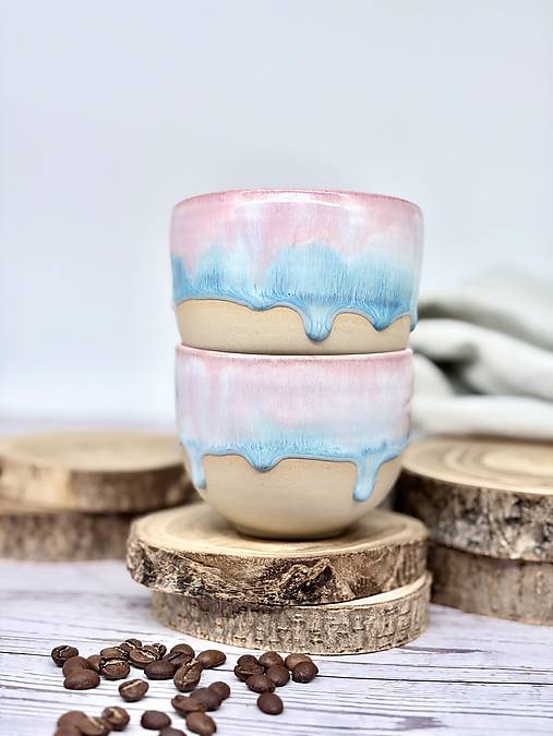 Soft Blush Sky - pohárik latte (280ml, bez uška)