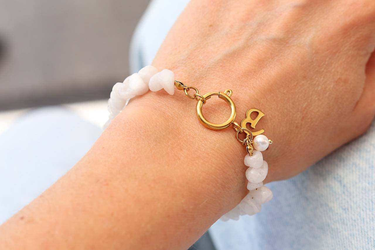 Náramok biely jadeit