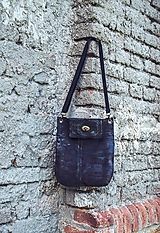 Kabelky - Kožená kabelka crossbody Bordó - 18343960_