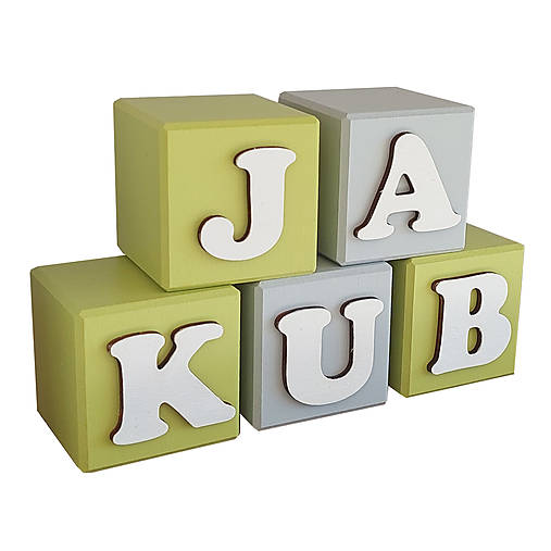 Bukové kocky s menom maľované 5,5cm