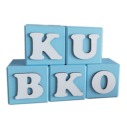 Bukové kocky s menom maľované 5,5cm