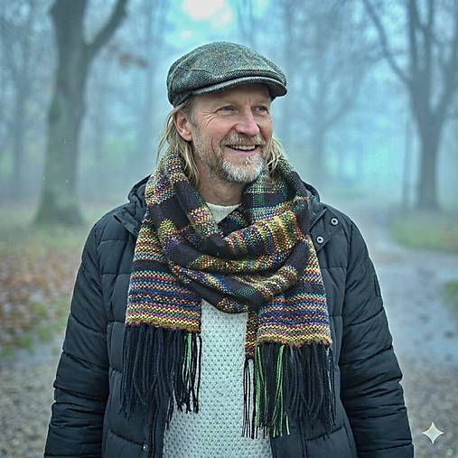 Šály a nákrčníky - RUČNĚ TKANÝ ŠÁL - KAMIL - 18348911_
