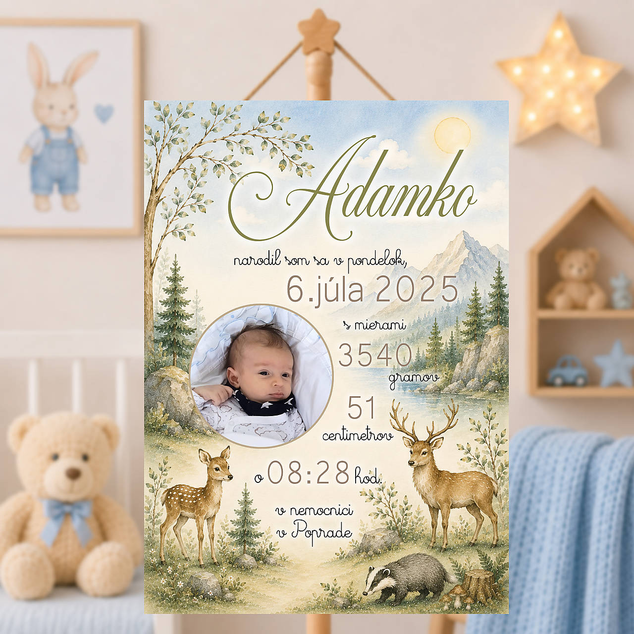 Tabuľka pre bábätko les zelená DT07