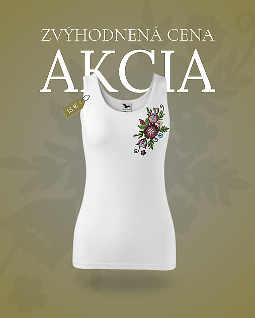 Topy, tričká, tielka - Tielko - Kvety - 18349464_