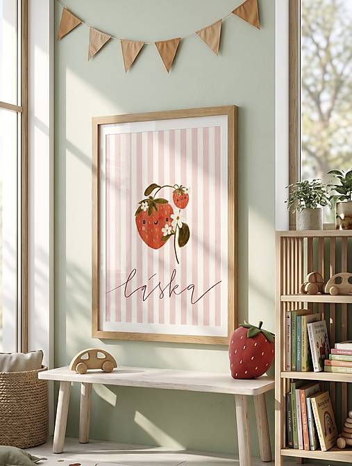 LÁSKA (jahoda) - detský print