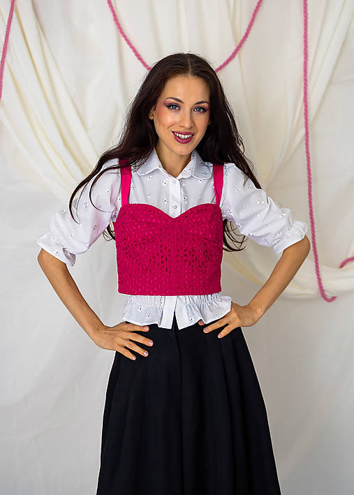 Fuchsiový madeirový upcy top