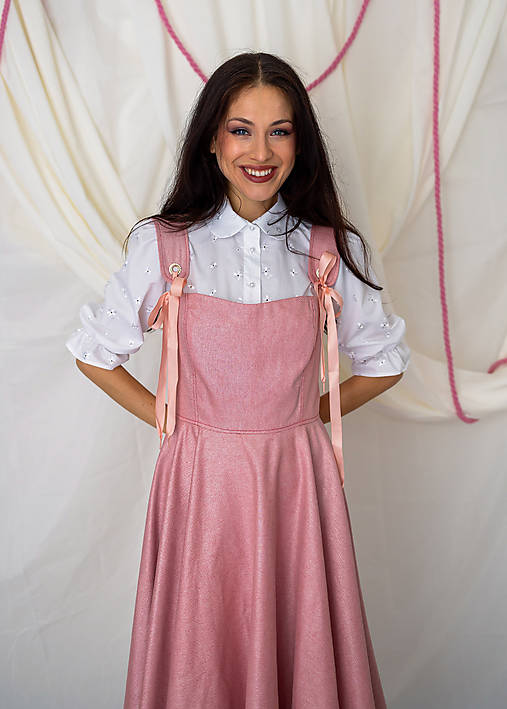 Biela madeirová blúzka so "smocking" siluetou