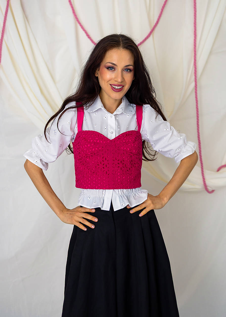 Fuchsiový madeirový upcy top
