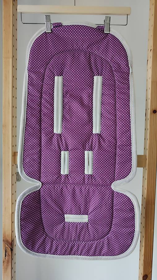 Detský textil - Joolz AER Seat Liner / Podložka do kočíka 100% Merino top super wash Natural Bodka fialová - 18351833_