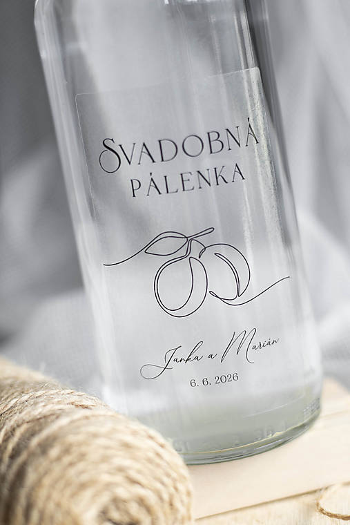 Úložné priestory & Organizácia - Transparentná etiketa na pálenku "minimal" - Slivovica - 18352859_