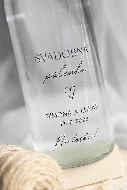 Úložné priestory & Organizácia - Transparentná etiketa - Svadobná pálenka I. - 18352864_