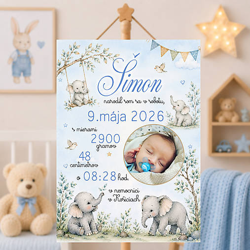 Tabuľka pre bábätko Sloníky DT11