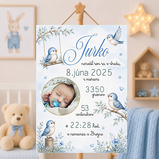 Tabuľka pre bábätko Vtáčiky DT10