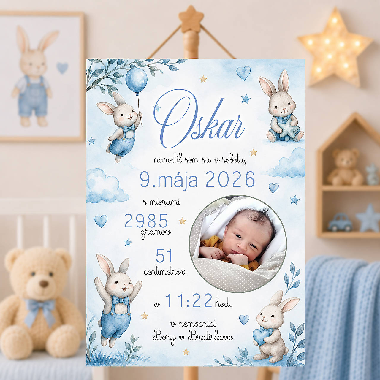 Tabuľka pre bábätko Zajkovia DT13