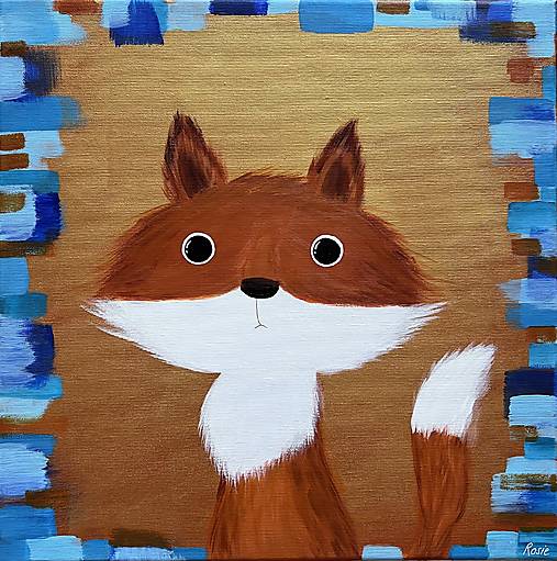 Portrét slečny líšky, originál 40x40