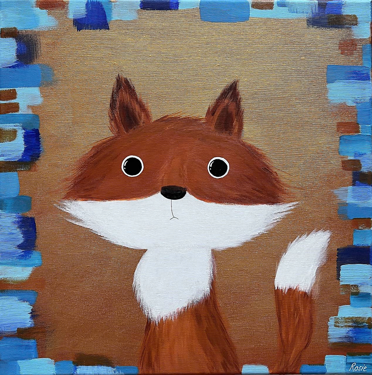 Portrét slečny líšky, originál 40x40
