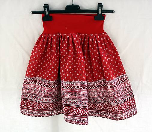 Detské oblečenie - Dievčenská folklórna tanečná suknička červená - niekoľko typov a vzorov. (Vzor 2. 6 - 9 rokov) - 18355105_