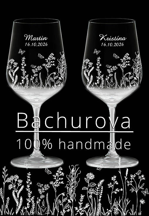 Nádoby - Svadobné poháre na zakázku pre_Kristína Maxová - 18356283_