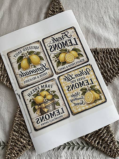 Papier - Nazehlovacie motivy“Citronova limonada“ - 18355243_