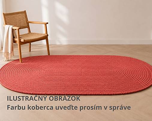 Oválny jednofarebný koberec Jelly Roll na objednávku (na mieru)