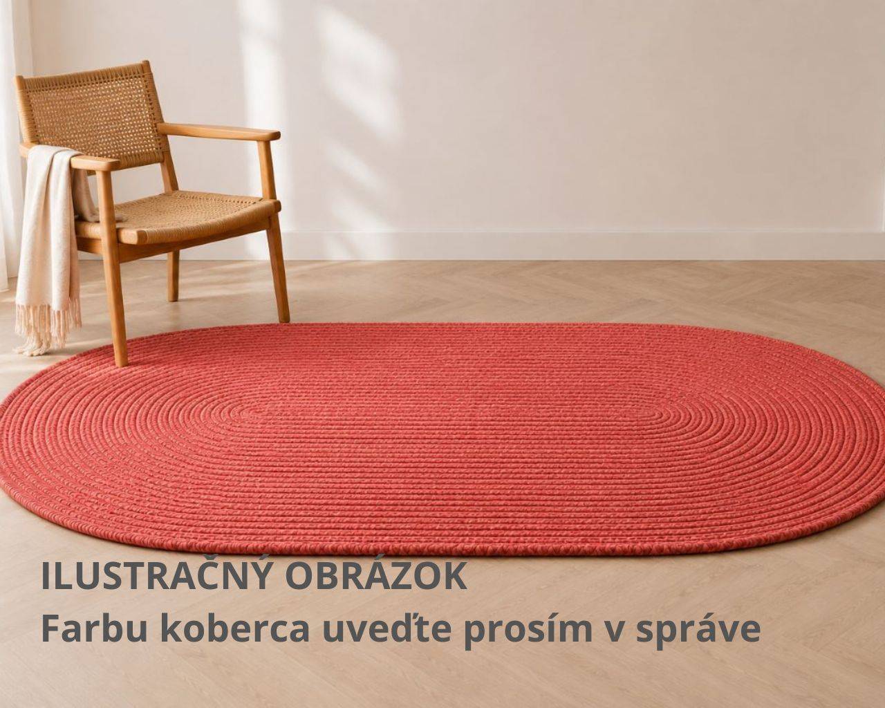 Oválny jednofarebný koberec Jelly Roll na objednávku (na mieru)