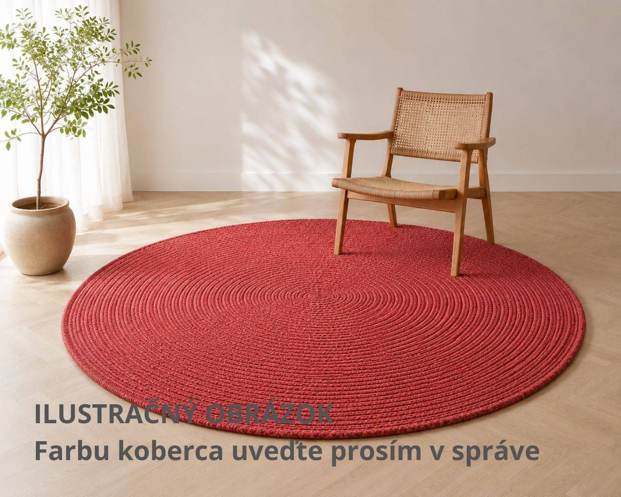 Okrúhly jednofarebný koberec Jelly-Roll na objednávku (na mieru)
