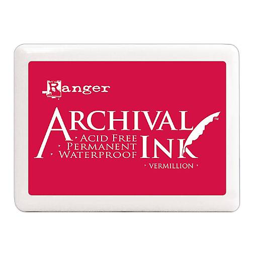 Farby-laky - Ranger Archival Ink atramentová poduška Jumbo Vermillion - 18358464_