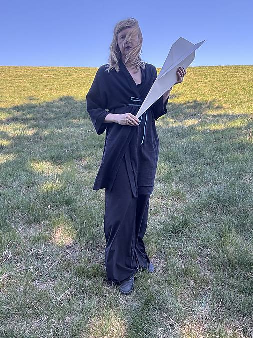 kimono  z muselinu cierne