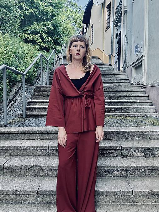 kimono set z teplakoviny skoricova