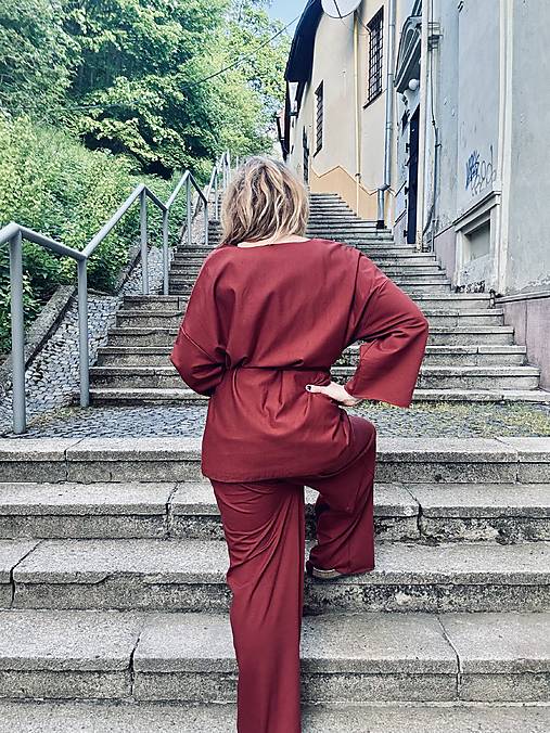 kimono set z teplakoviny skoricova