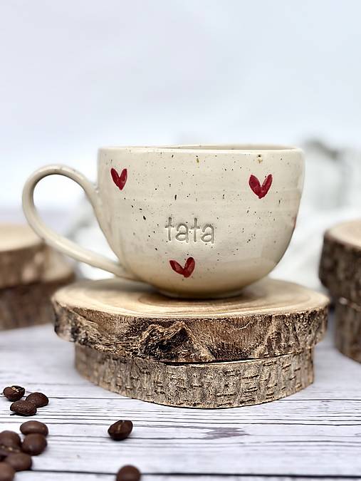 Dotty Love - šálka cappuccino tata (200ml, bez uška)