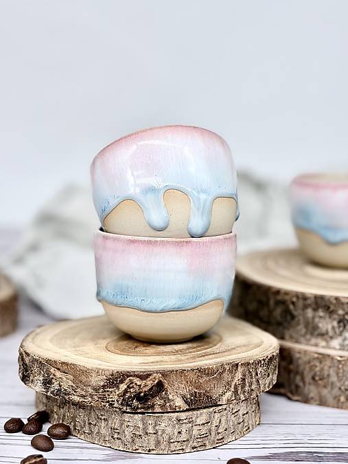 Soft Blush Sky - pohárik espresso (100ml, bez uška)