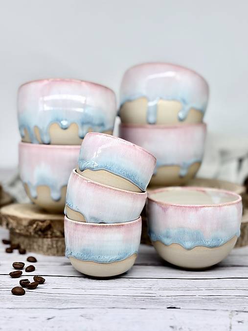 Soft Blush Sky - pohárik latte (280ml, bez uška)