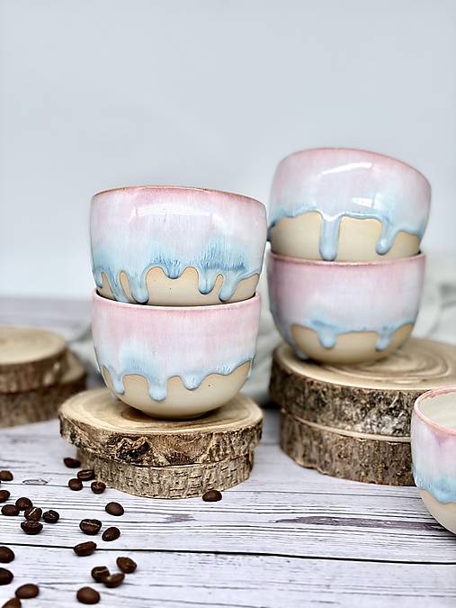 Soft Blush Sky - pohárik latte (280ml, bez uška)