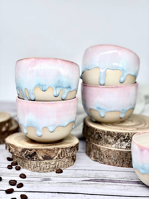 Soft Blush Sky - pohárik latte (280ml, bez uška)