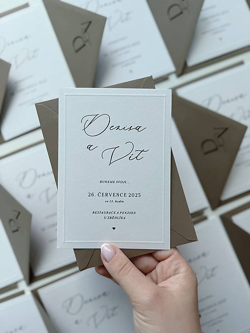 Papiernictvo - Svadobné oznámenie 316 hnedé minimalist - 18362717_