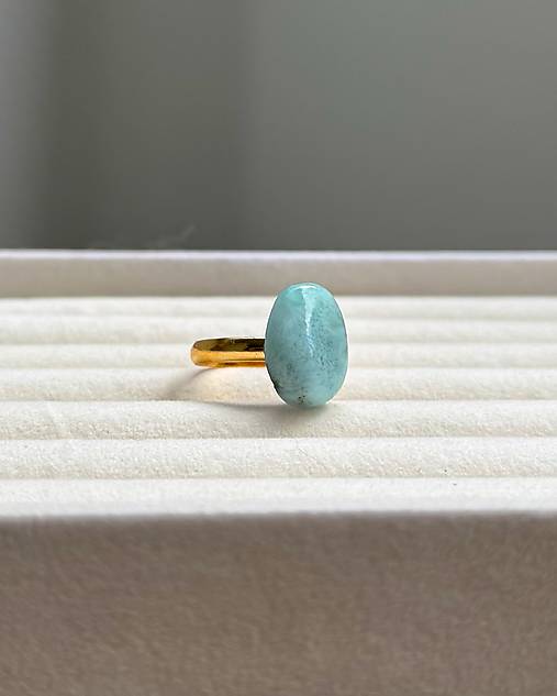 Prstienok Larimar Whisper gold