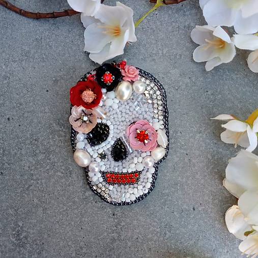 Brošne - Dia de Los Muertos Mascarade ... brošňa - 18364157_