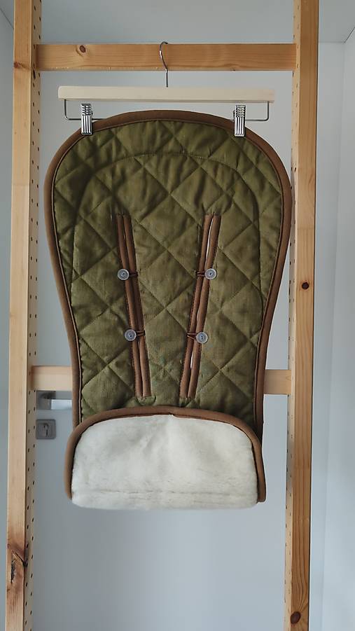 Detský textil - VLNIENKA podložka do kočíka THULE  Urban Glide 2 100% MERINO TOP SUPER WASH Elegant 100% ľan zelený - 18364862_