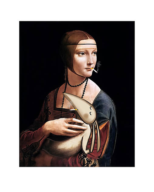 Dáma so zajacom, Giclée art print