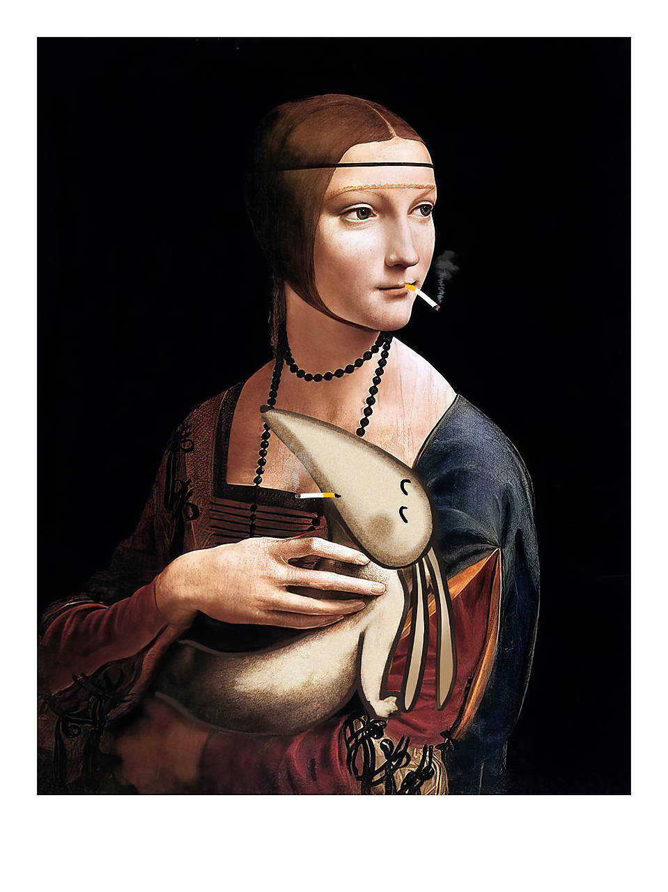 Dáma so zajacom, Giclée art print