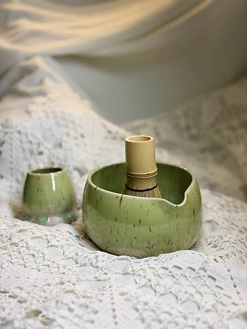 Keramický handmade Matcha set Seafoam Ritual