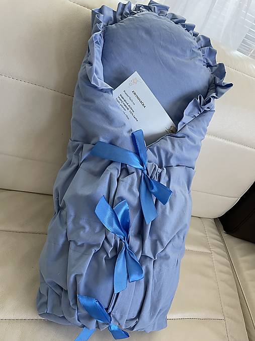 Detský textil - Luxusná zavinovačka s kokosovou výstužou - modrá - 18366138_