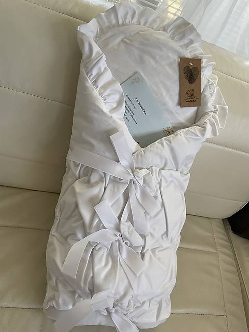 Detský textil - Luxusná zavinovačka s kokosovou výstužou - biela - 18366150_