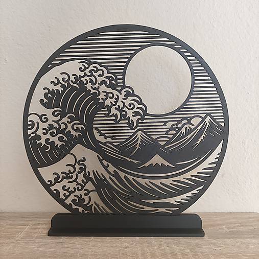 Dekorácie - Veľká vlna Hokusai — japonská dekorácia na stôl - 18366473_