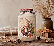 Nádoby - Fľaša na sušené huby-  zlatá jeseň - 18367348_